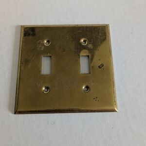 Vintage Gold/brass Tone double light switch plate cover